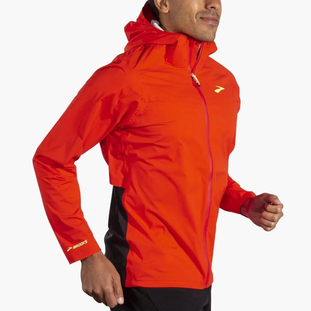 Brooks High Point Waterproof Jacka Man, Cherry tomato / phantom grey