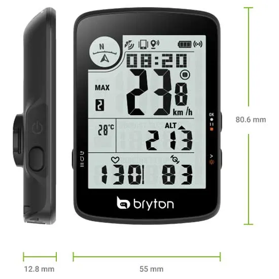 Bryton Rider 17e Cykeldator, Black, One Size