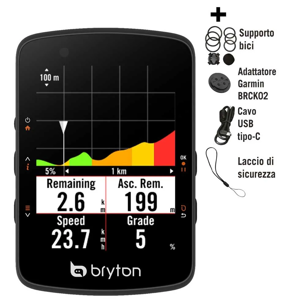 Bryton Rider 550e Cykeldator, Black, One Size
