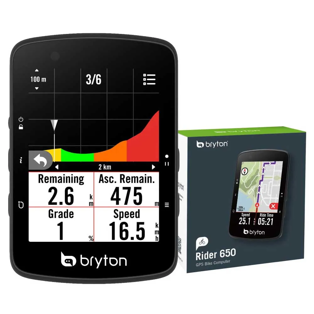 Bryton Rider 650 E Cykeldator, Black, One Size