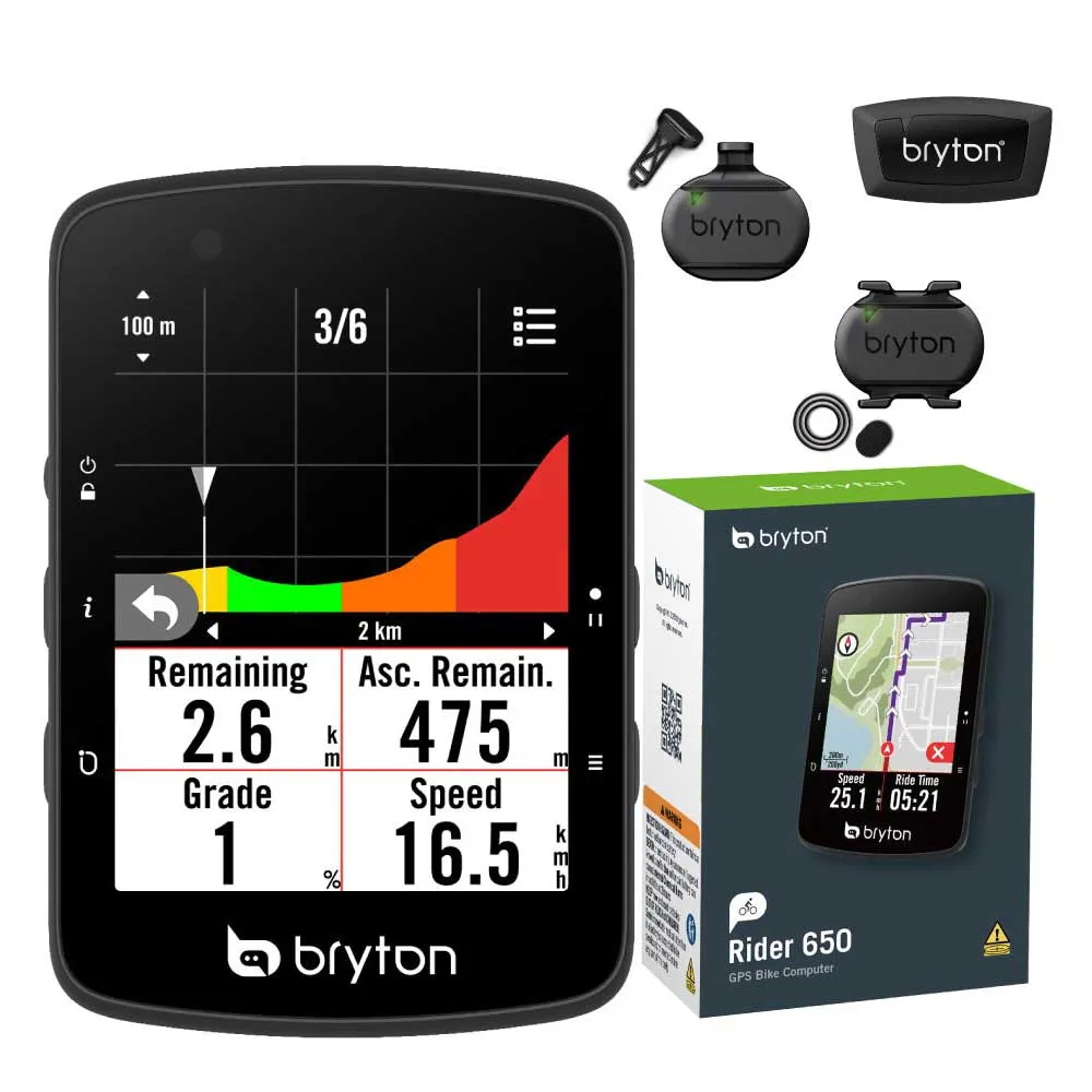 Bryton Rider 650 E Cykeldator, Black, One Size