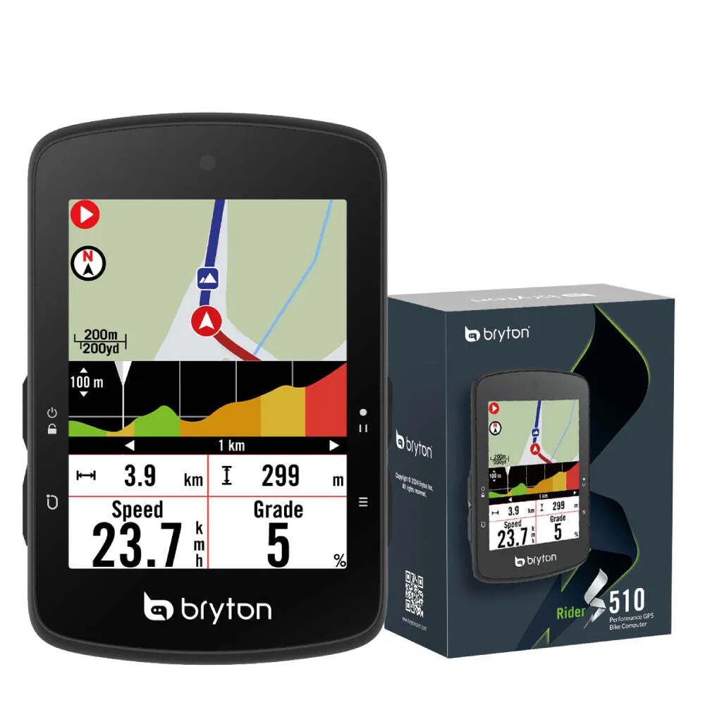 Bryton Rider S510e Cykeldator, Black, One Size