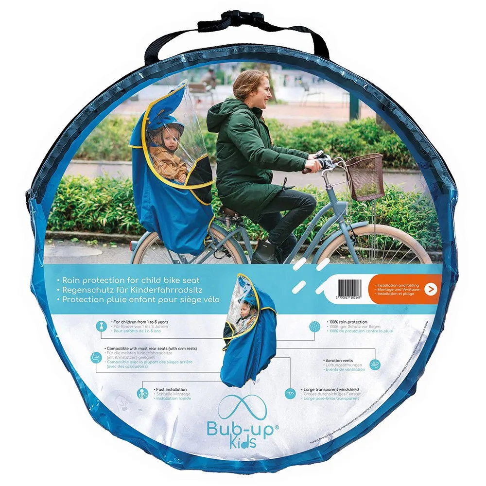 BUB-UP Kids Child Bike Seat Regnskydd, Blue, One Size