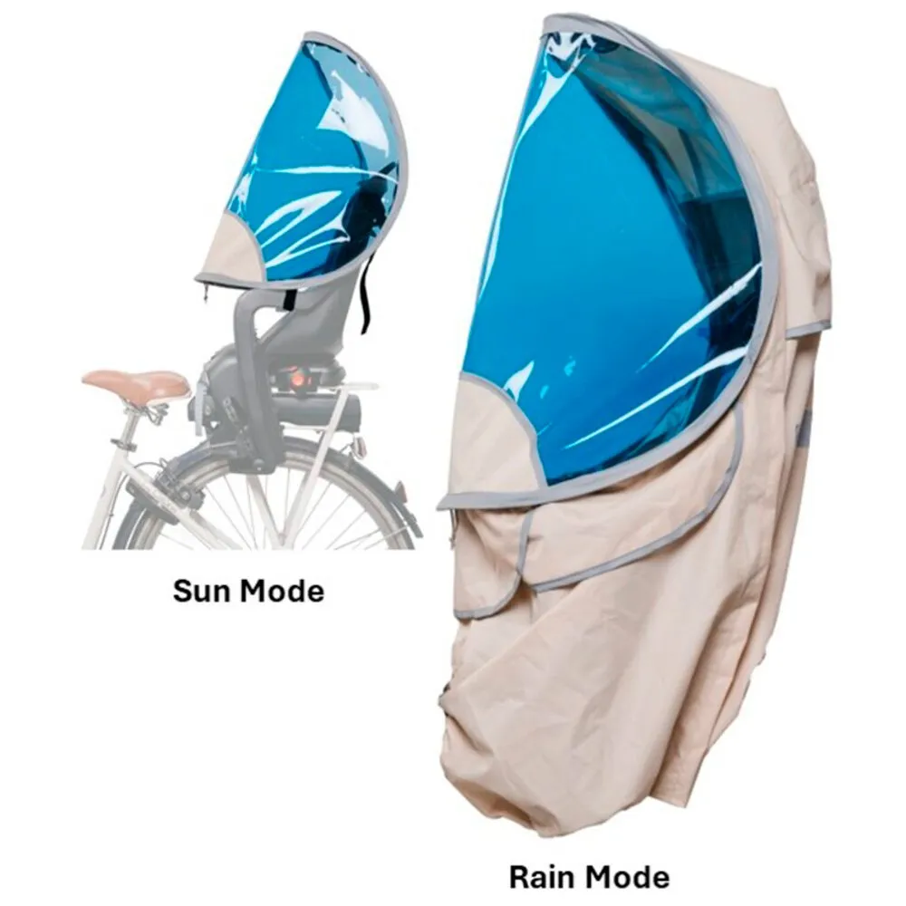 BUB-UP Solskydd Och Regnskydd För Barncykelsäten, Blue / white, One Size