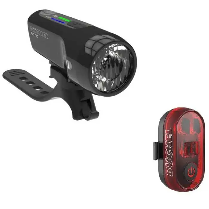 Buchel Blc 720/micro Lens Stoptech Cykellampset, Black / red, One Size