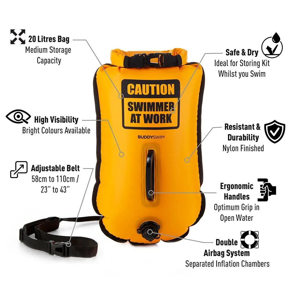 Buddyswim Caution Swimmer At Work Boj 20l unisex, Yellow