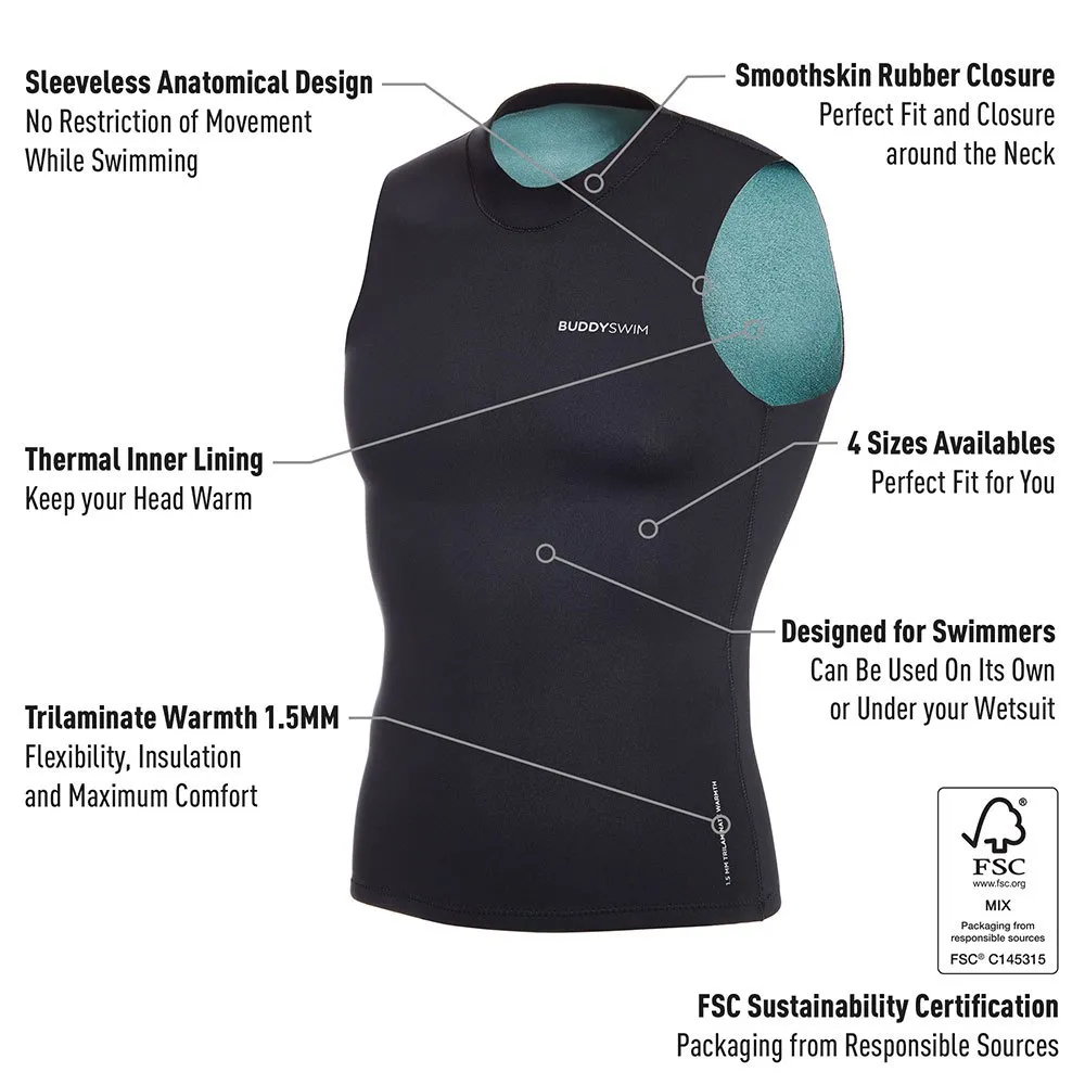Buddyswim Trilaminate Warmth 1.5 Mm Neoprenväst unisex Buddyswim Trilaminate Warmth 1.5 Mm Neoprenväst unisex