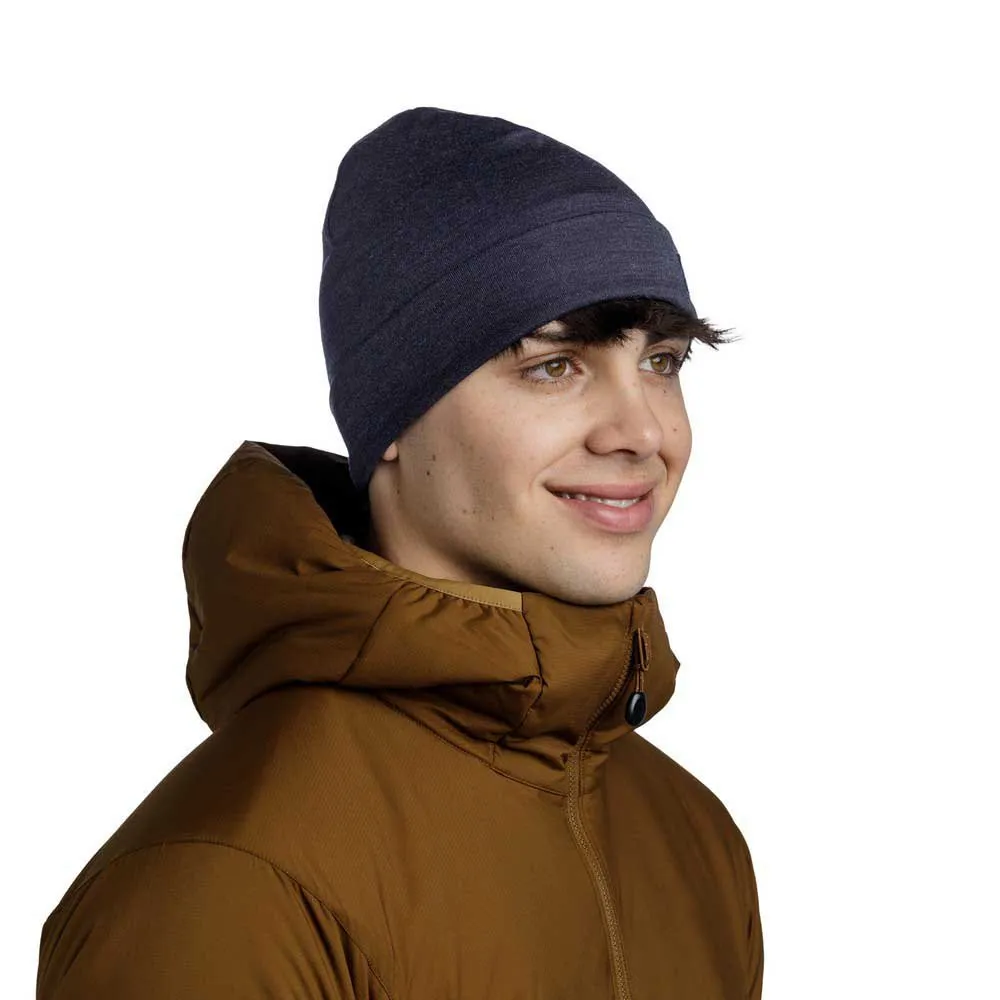 Buff Merino Heavyweight Mössa, Indigo
