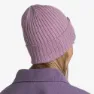 Buff Merino Wool Knit Mössa, Norval pansy