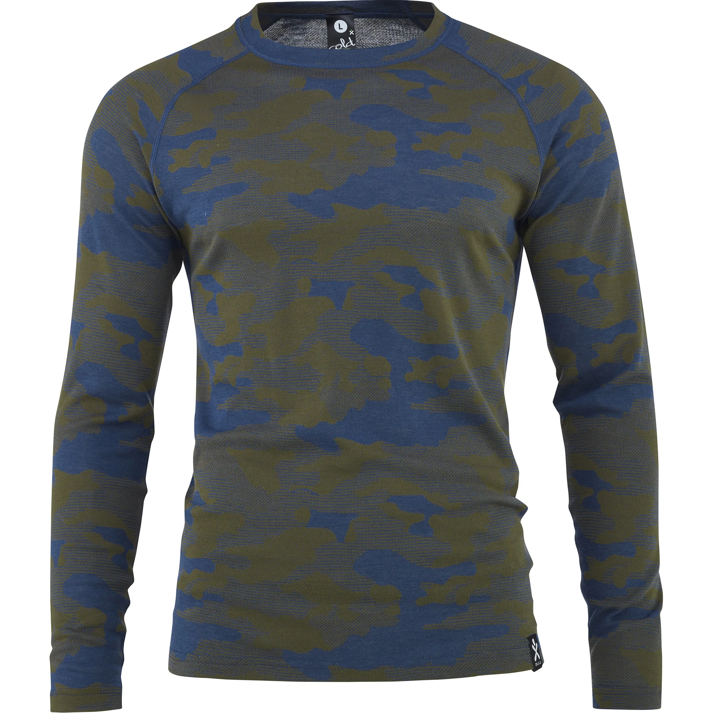 Bula Men's Camo Merino Wool Crew, DENIM