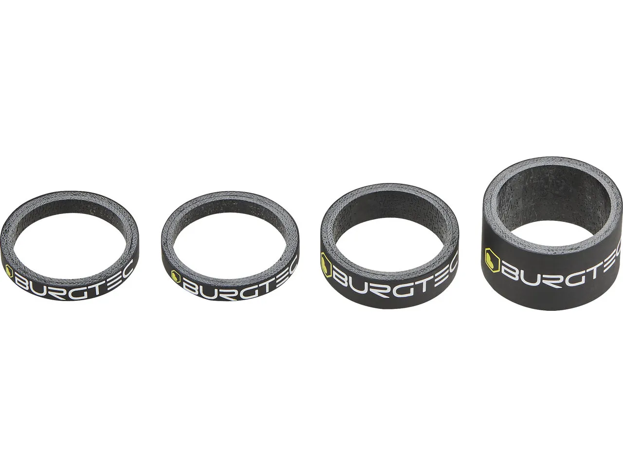Burgtec Carbon Vorbau Spacer Kit, Black, 5/10/20mm Burgtec Carbon Vorbau Spacer Kit, Black, 5/10/20mm