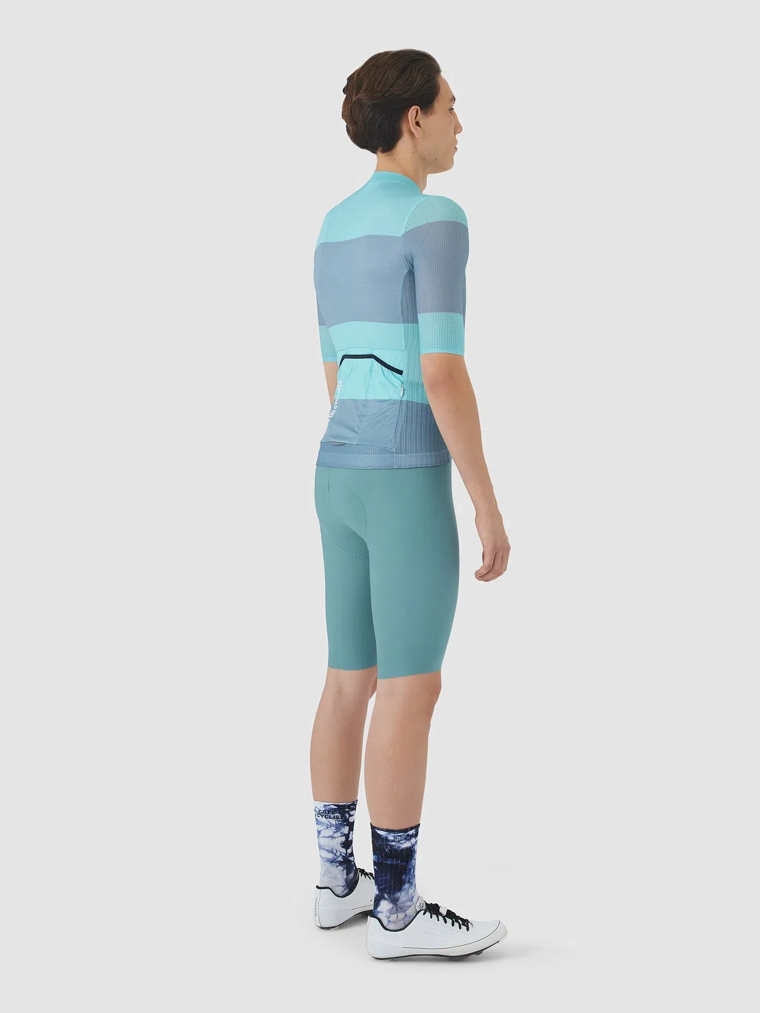 Café Du Cycliste Angeline V2 Race Ultralight Jersey, Riviera Blue/Deep Water Café Du Cycliste Angeline V2 Race Ultralight Jersey, Riviera Blue/Deep Water
