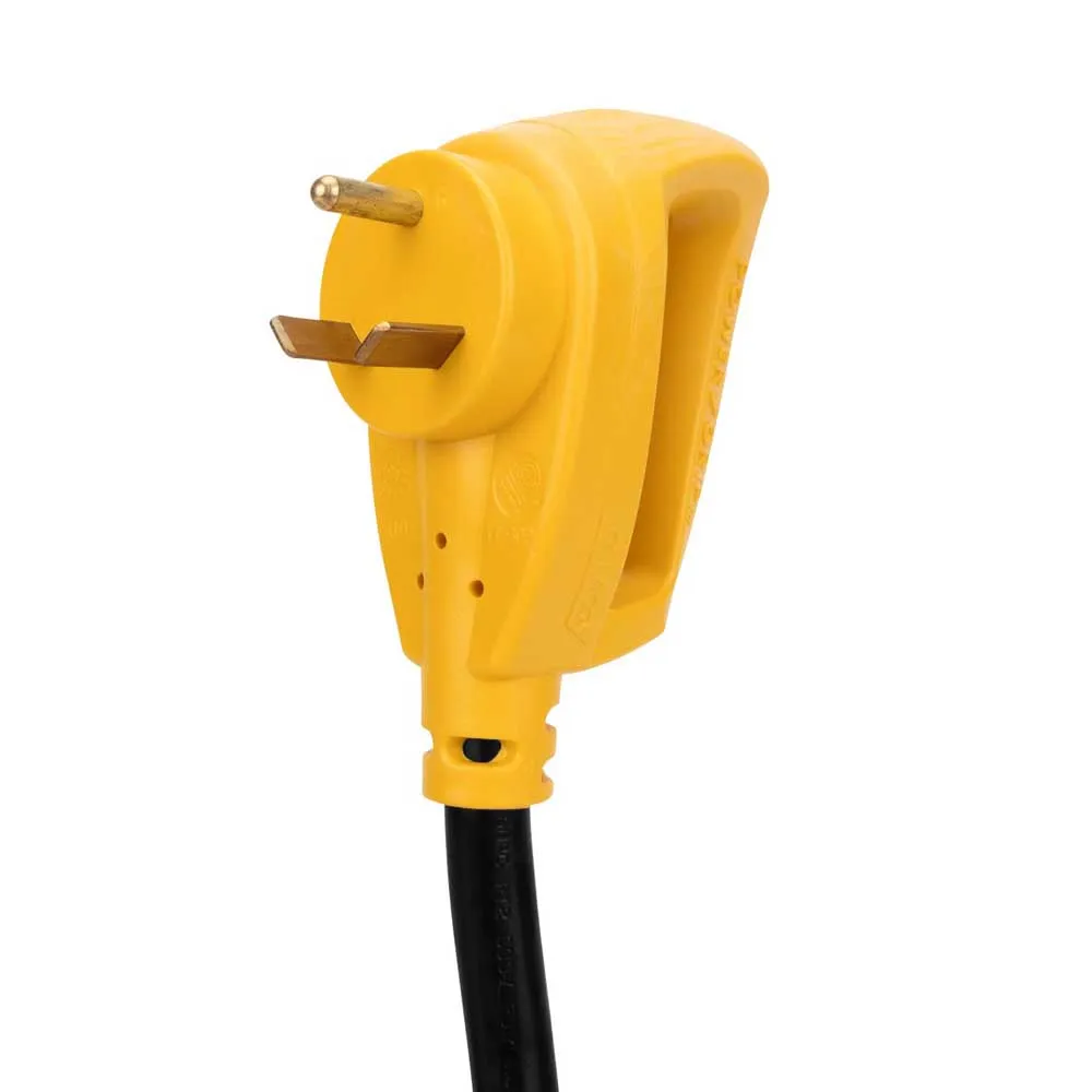 Camco Powergrip Låsadapter 7.6 M, Yellow / black, 30A Kvinnlig/30A Manlig