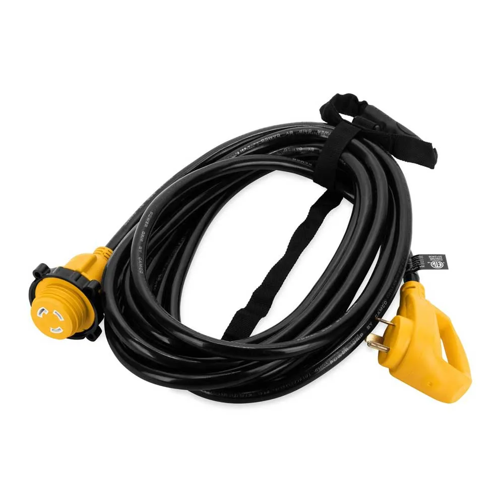 Camco Powergrip Låsadapter 7.6 M, Yellow / black, 30A Kvinnlig/30A Manlig