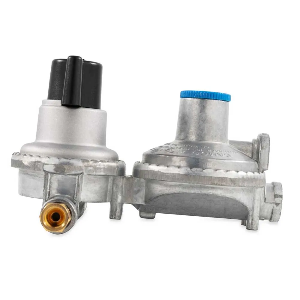 Camco Tvåstegs Propanregulator Med Automatisk Omkoppling, Grey, 1/4"