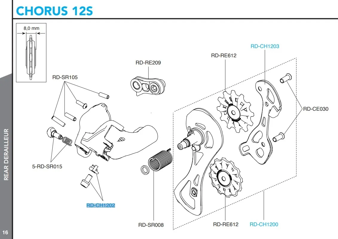 Campagnolo Bakväxel Växelvajer Fästskruv