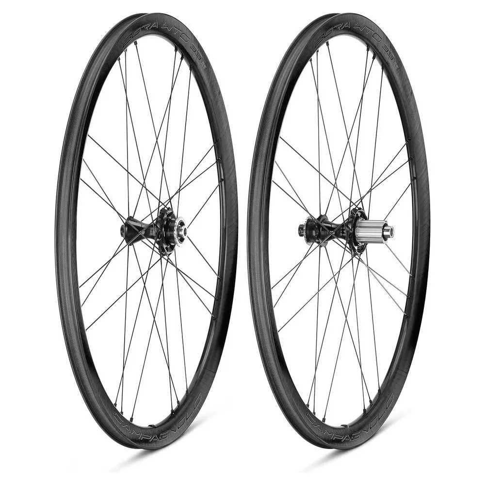 Campagnolo Bora Wto 33 Cl Disc Tubeless Landsvägshjulset, Black, 12 x 100/12 x 142mm, Campagnolo