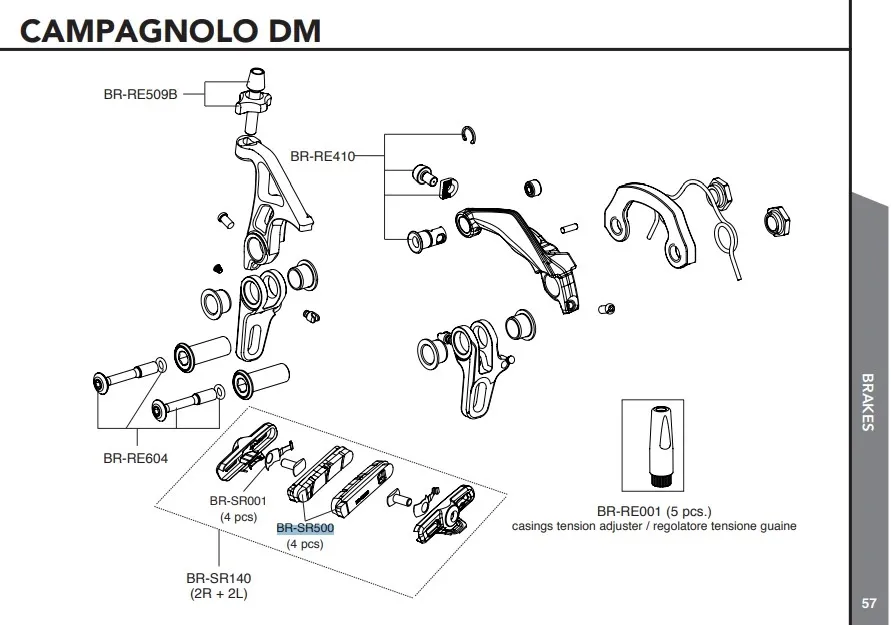Campagnolo Fälgbroms Bromsbelägg