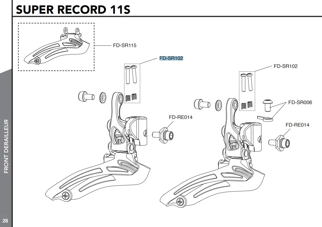 Campagnolo Framväxel Justeringsskruvar Campagnolo Framväxel Justeringsskruvar