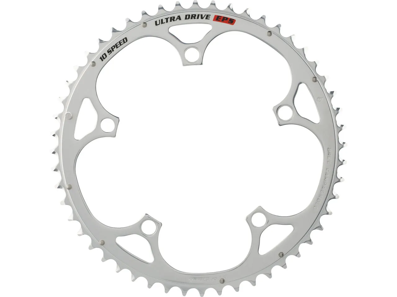 Campagnolo Kettenblatt Record, 10-fach, 5-Arm, außen, 135mm Lochkreis Modell 2003, Silver, 52t