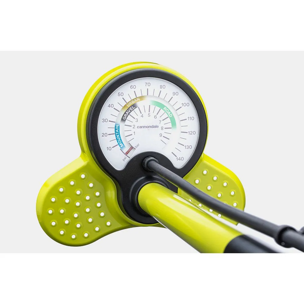 Cannondale Essential Cykelpump, Yellow, 140psi Cannondale Essential Cykelpump, Yellow, 140psi