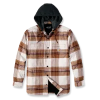 Carhartt Men's Flannel Fleece Lined Hooded Shirt Jacket Carhartt Men's Flannel Fleece Lined Hooded Shirt Jacket