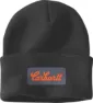 Carhartt Men's Knit Cuffed Script Patch Beanie, Black