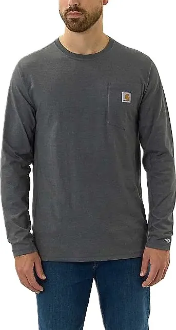Carhartt Men's Midweight Long-Sleve Pocket T-Shirt, Carbon heather Carhartt Men's Midweight Long-Sleve Pocket T-Shirt, Carbon heather