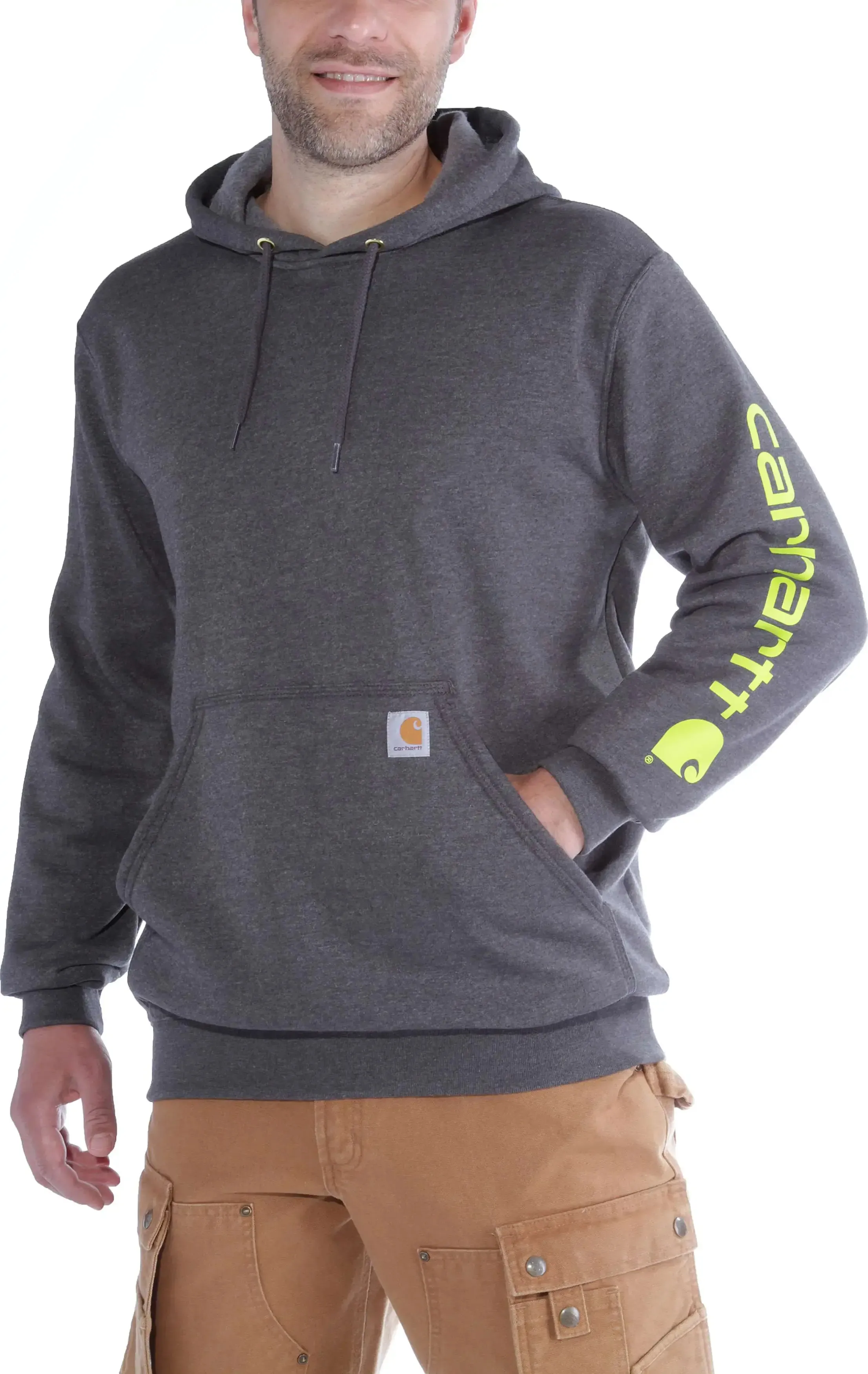 Carhartt Men's Sleeve Logo Hooded Sweatshirt