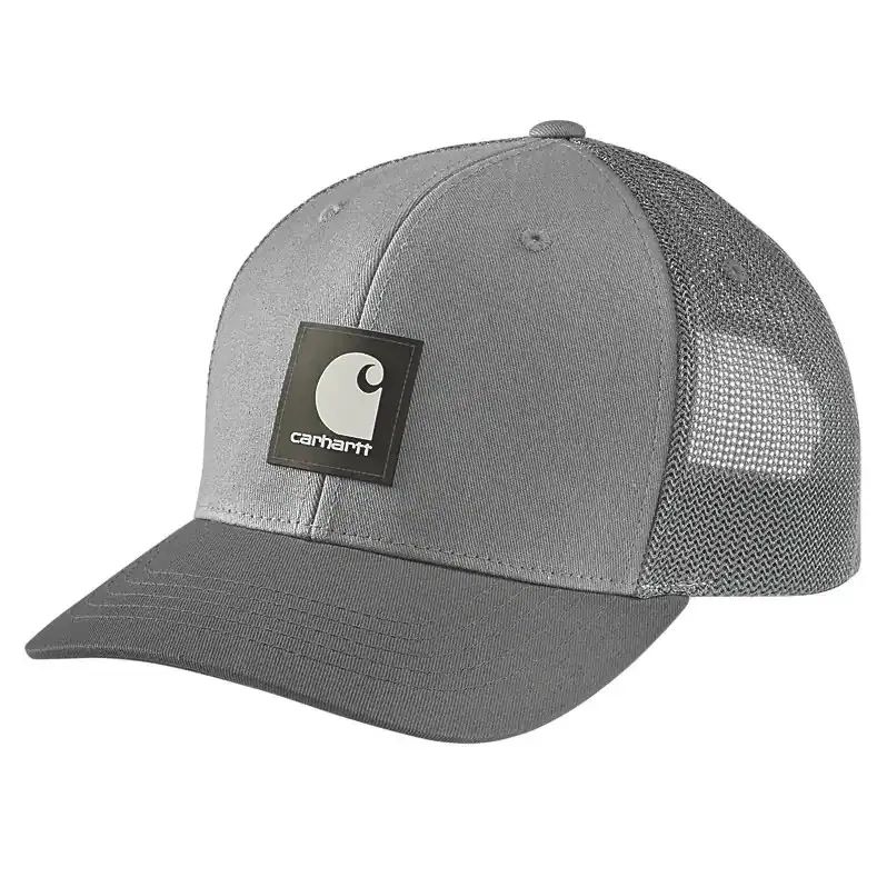 Carhartt Twill Mesh-Back Logo Patch Cap, Asphalt Carhartt Twill Mesh-Back Logo Patch Cap, Asphalt