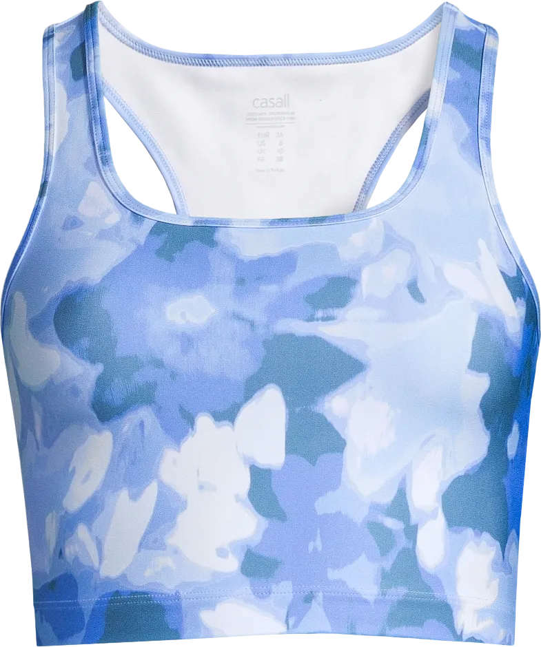 Casall Women's Blossom Square Neck Sports Top, Blossom Blue