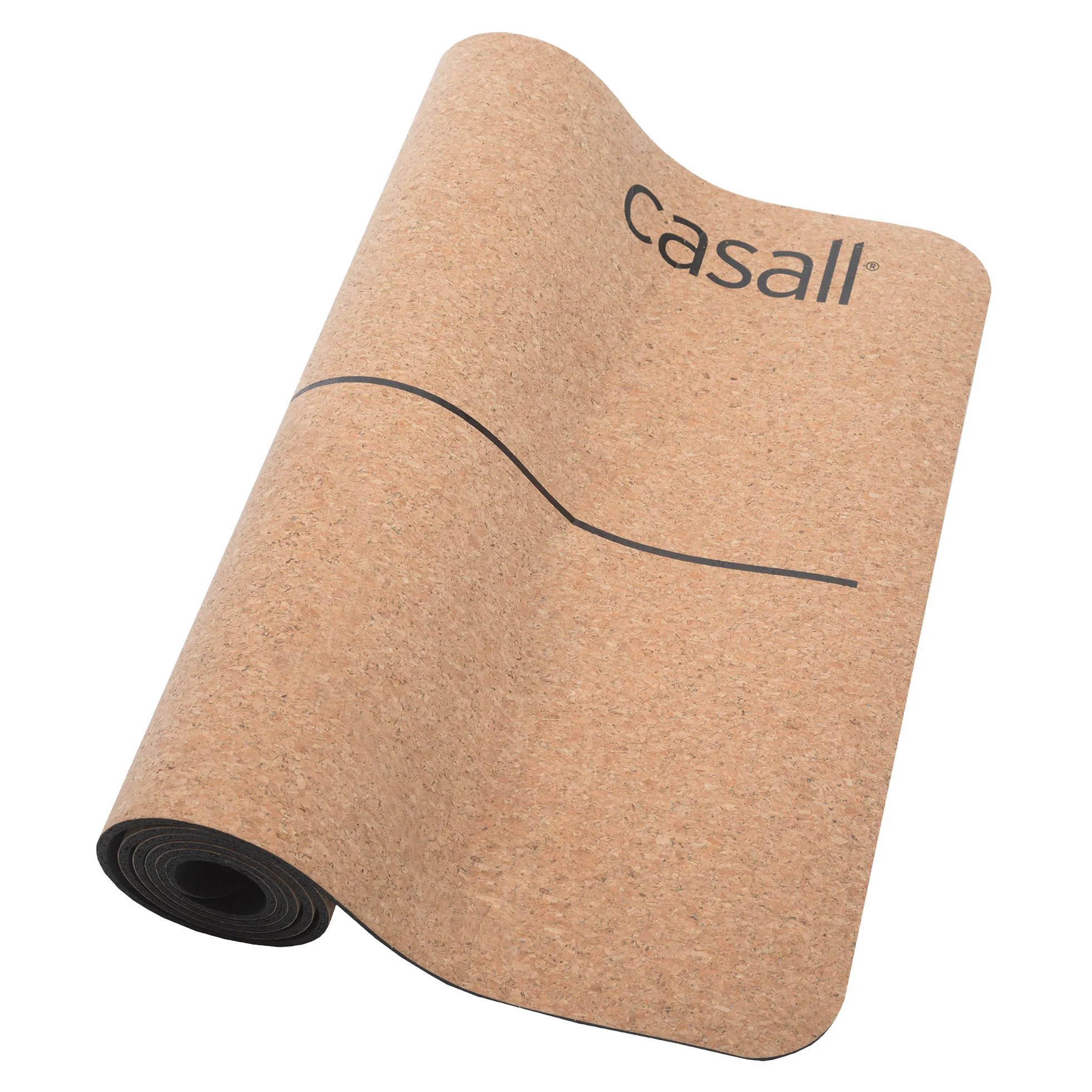 Casall Yoga Mat Natural Cork, Natural cork/black, One Size