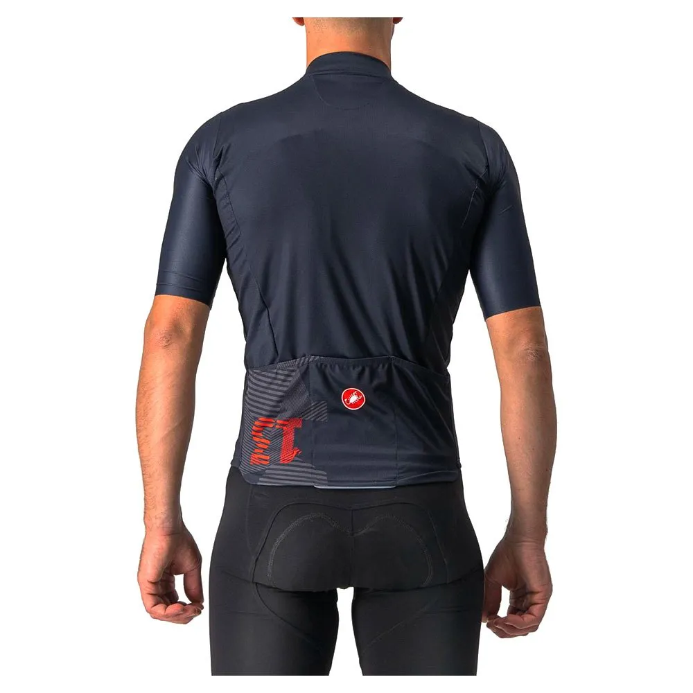 Castelli 13 Screen Korta ärmar Cykeltröja, Savile blue / red, M Castelli 13 Screen Korta ärmar Cykeltröja, Savile blue / red, M