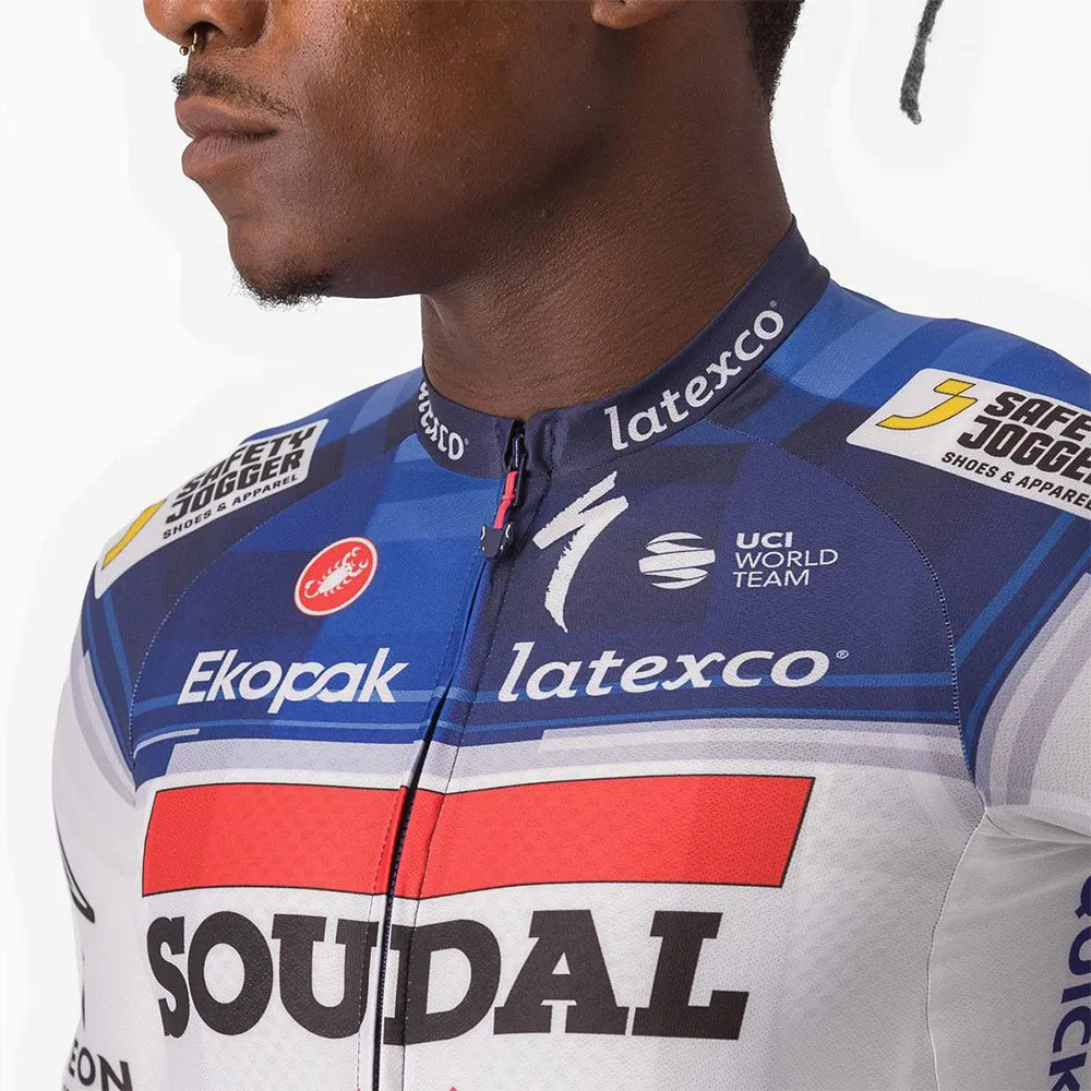 Castelli Aero Race 6.1 Soudal Quick-step 2023 Korta ärmar Cykeltröja, Dark blue / white