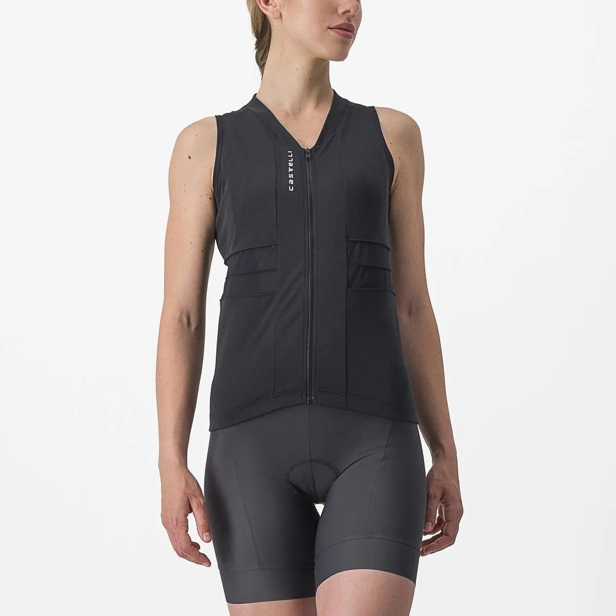 Castelli Anima 4 Sleeveles Cykeltröja Dam, Light Black/Ivory