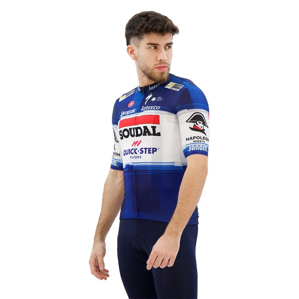 Castelli Competizione Soudal Quick-step 2023 Korta ärmar Cykeltröja, Dark blue / white