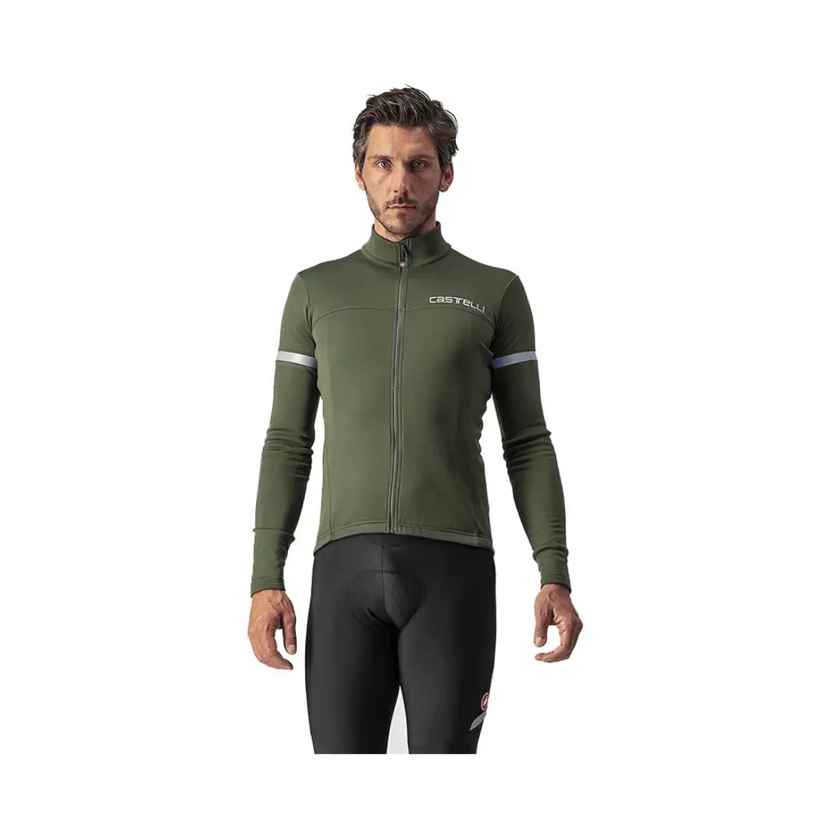 Castelli Fondo 2 FZ Long Sleeve Jersey, Military Green Castelli Fondo 2 FZ Long Sleeve Jersey, Military Green