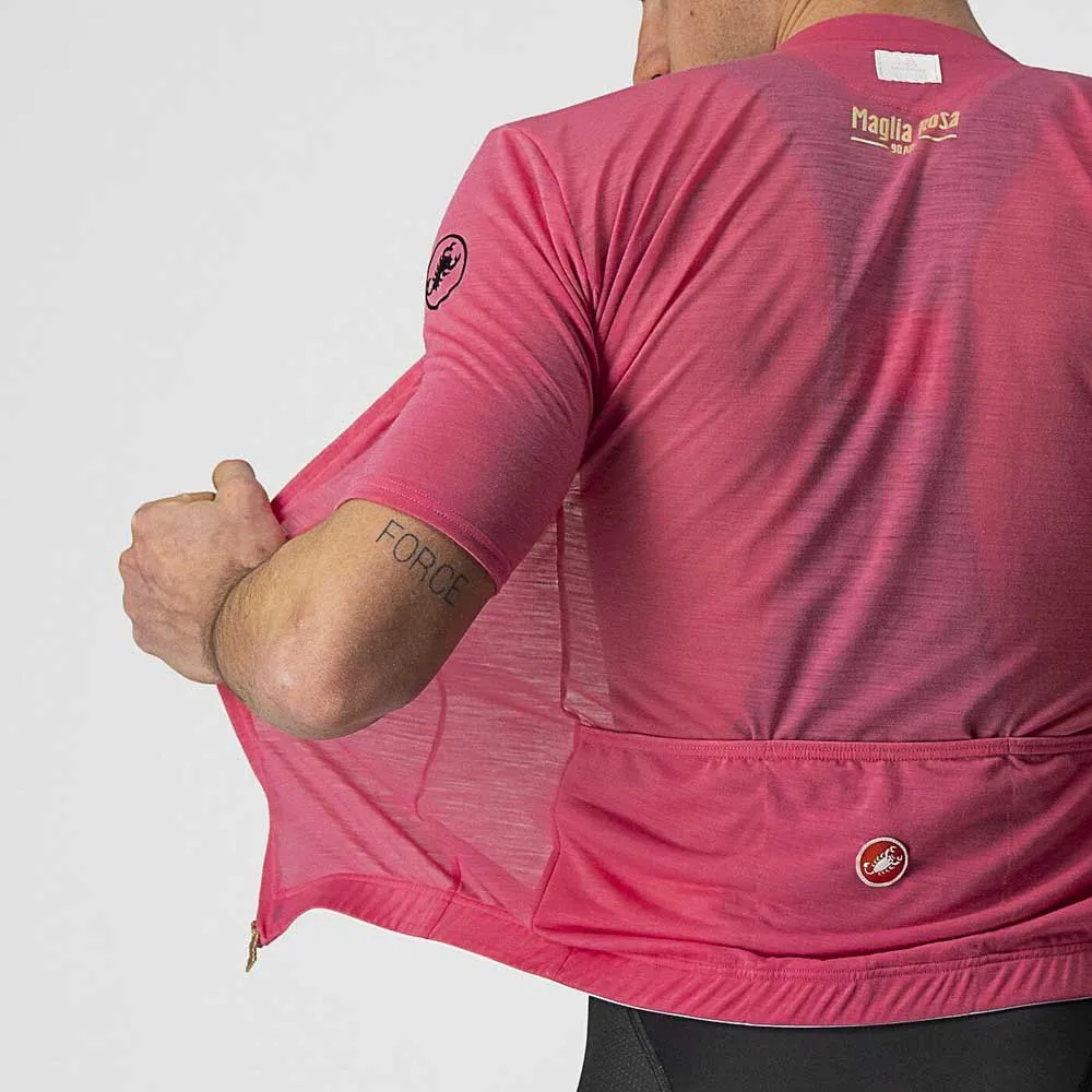 Castelli Giro Italia 2021 Maglia Rosa 90 Years Korta ärmar Cykeltröja, Pink giro