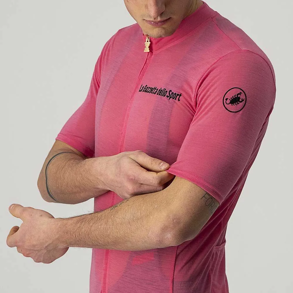 Castelli Giro Italia 2021 Maglia Rosa 90 Years Korta ärmar Cykeltröja, Pink giro