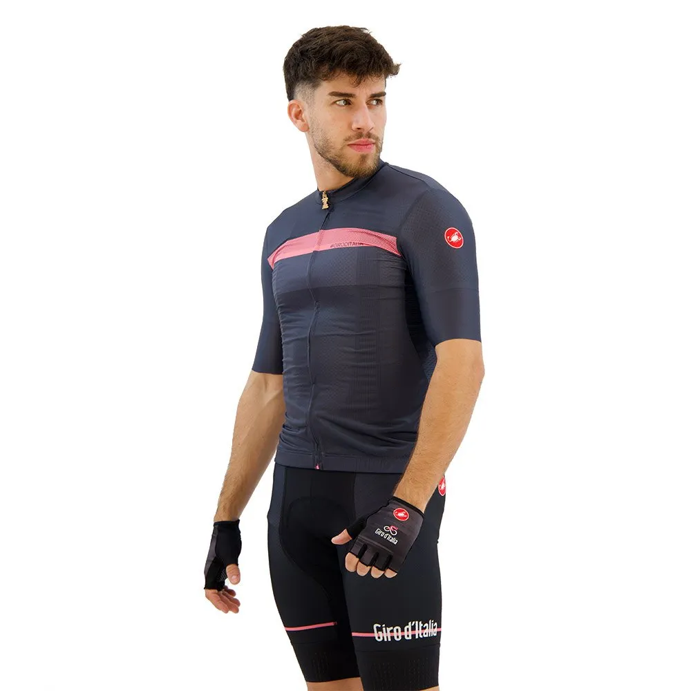 Castelli #giro Veloce 2024 Korta ärmar Cykeltröja, Dark blue / round pink