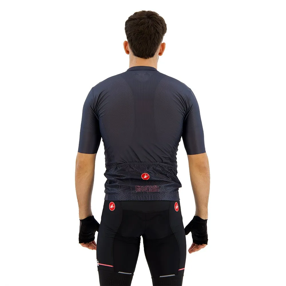 Castelli #giro Veloce 2024 Korta ärmar Cykeltröja, Dark blue / round pink
