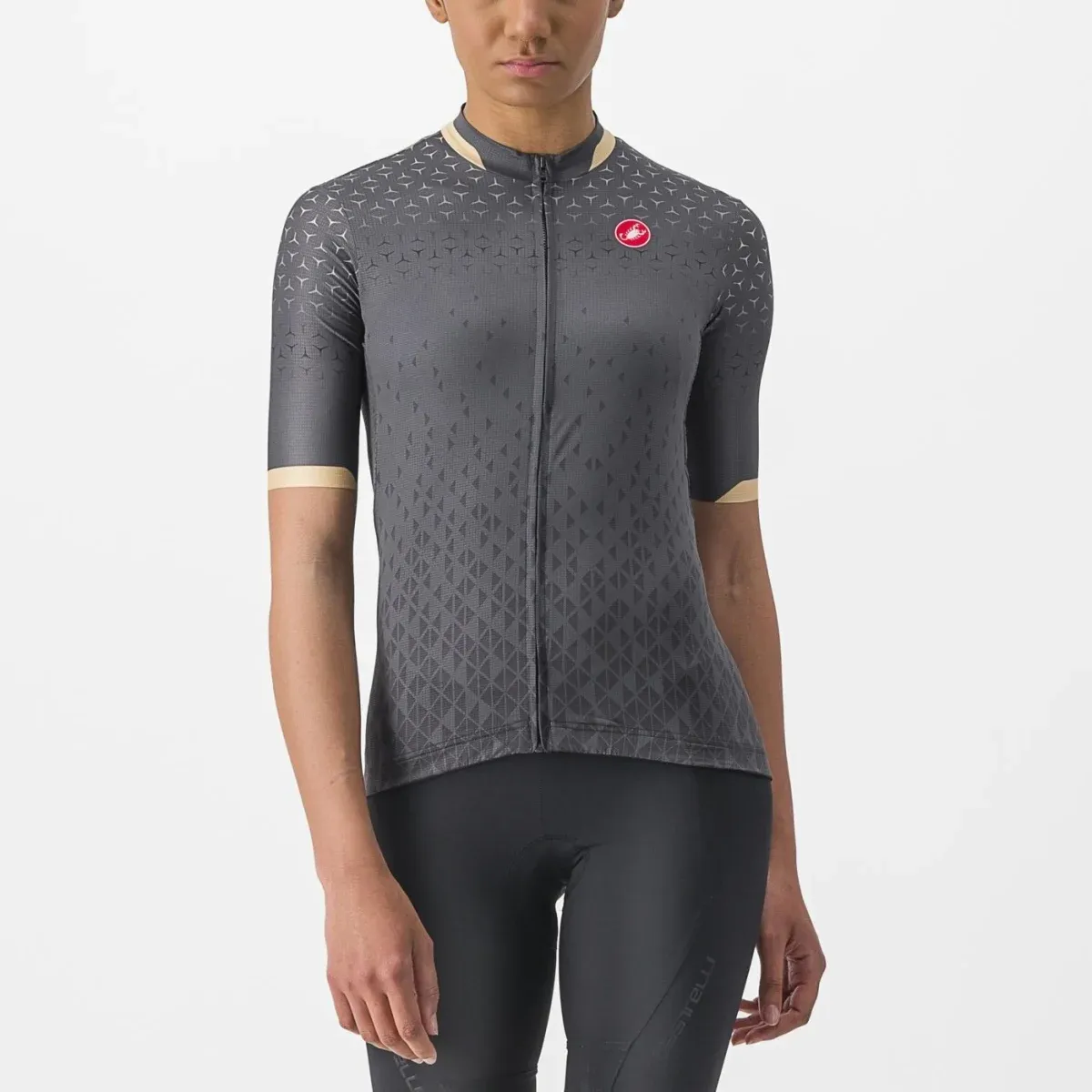 Castelli Pezzi kortärmad cykeltröja Dark Gray dam