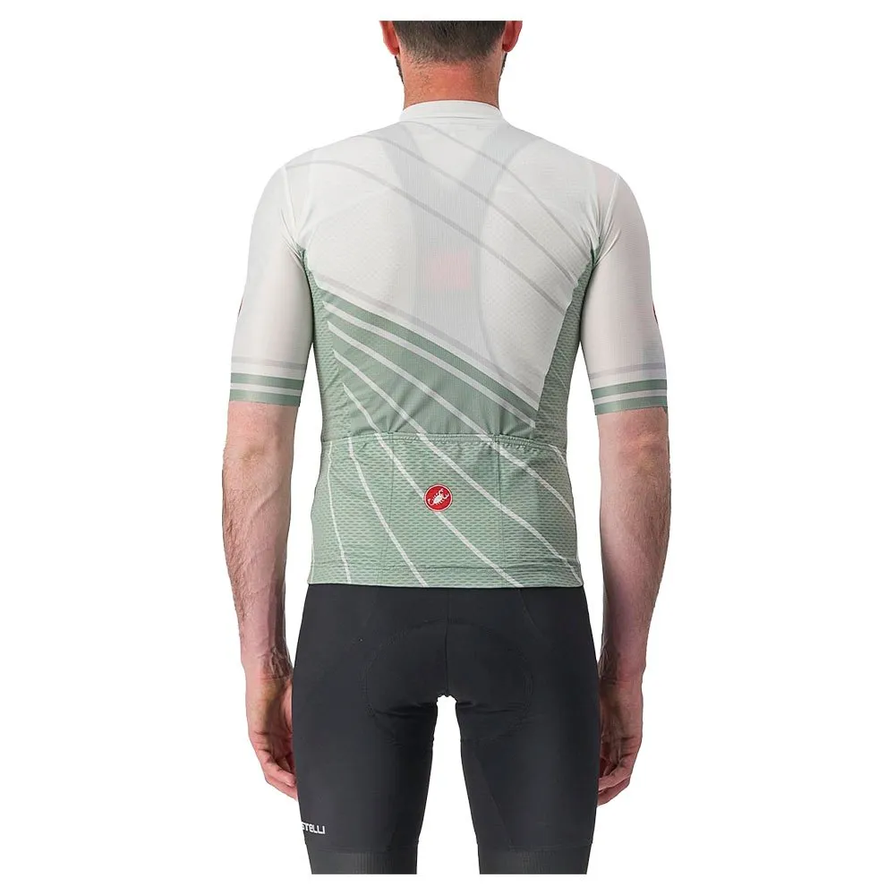 Castelli Speed Strada Korta ärmar Cykeltröja Refurbished, Ivory / defender green, M