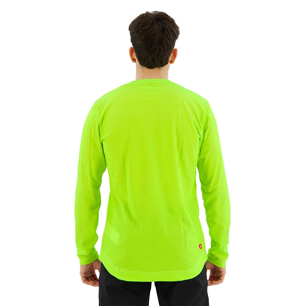 Castelli Trail Tech T-shirt Med Lång ärm, Electric lime / dark grey, M Castelli Trail Tech T-shirt Med Lång ärm, Electric lime / dark grey, M