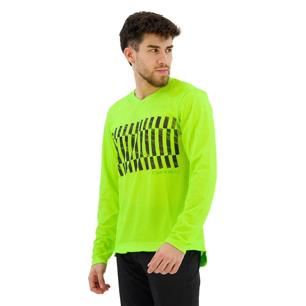 Castelli Trail Tech T-shirt Med Lång ärm, Electric lime / dark grey, M Castelli Trail Tech T-shirt Med Lång ärm, Electric lime / dark grey, M
