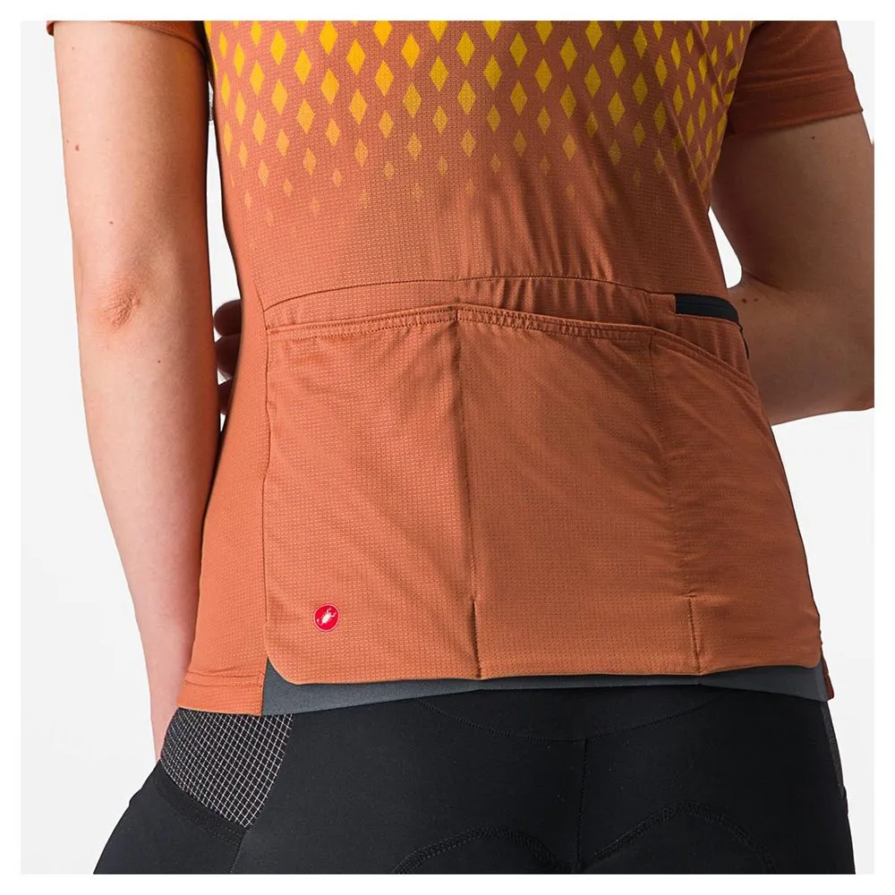 Castelli Unilimited Sentiero Korta ärmar Cykeltröja, Mocha / goldenrod, S