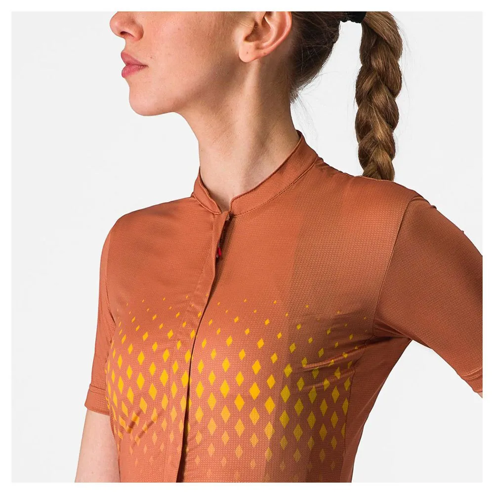 Castelli Unilimited Sentiero Korta ärmar Cykeltröja, Mocha / goldenrod, S