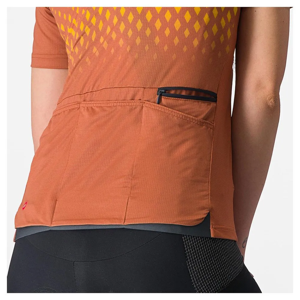 Castelli Unilimited Sentiero Korta ärmar Cykeltröja, Mocha / goldenrod, S