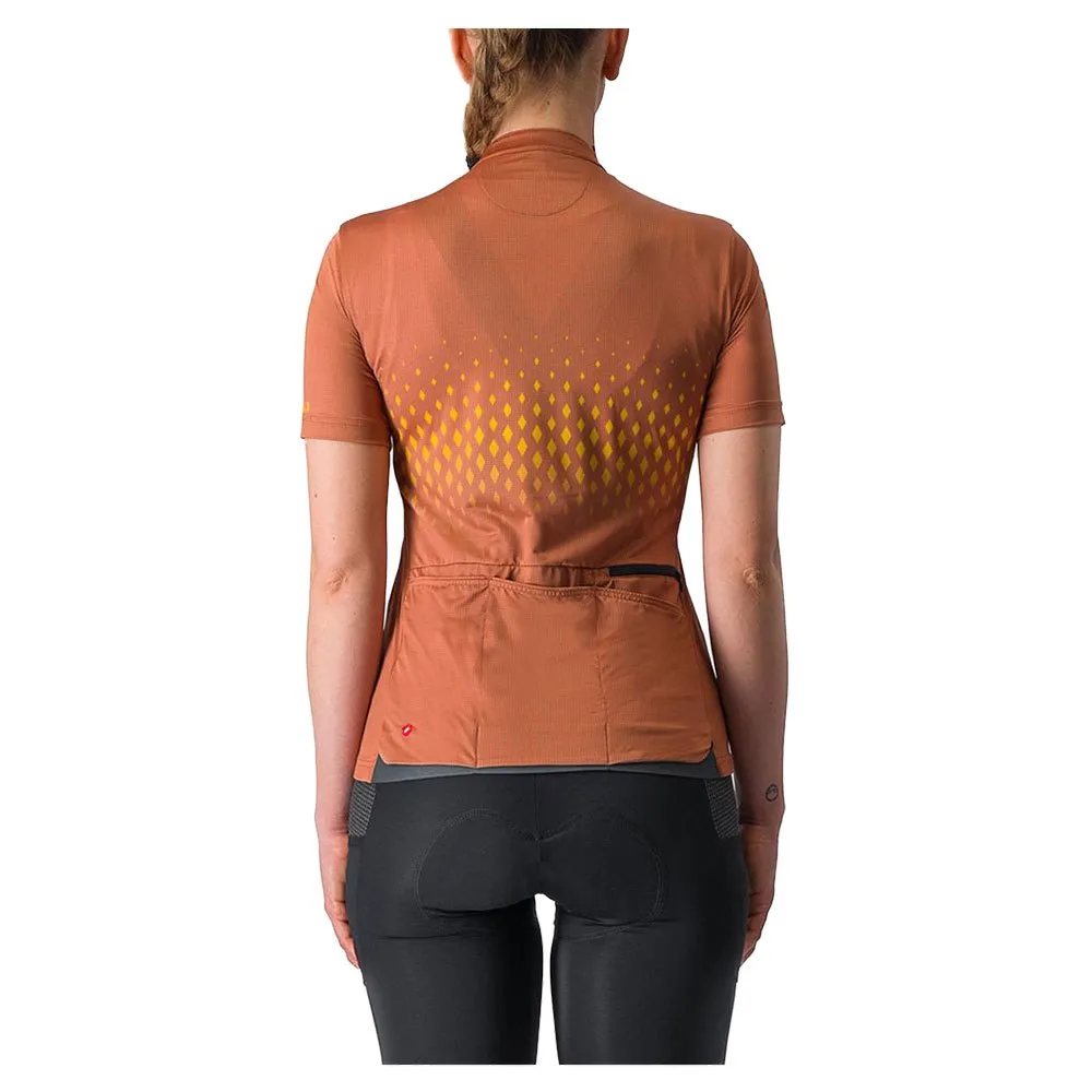 Castelli Unilimited Sentiero Korta ärmar Cykeltröja, Mocha / goldenrod, S