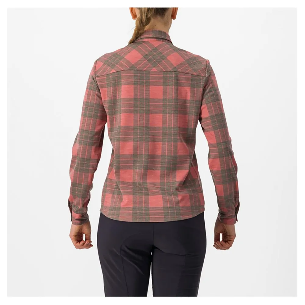 Castelli Unlimitd Flannel Skjorta Med Långa ärmar, Mineral red / tarmac, S